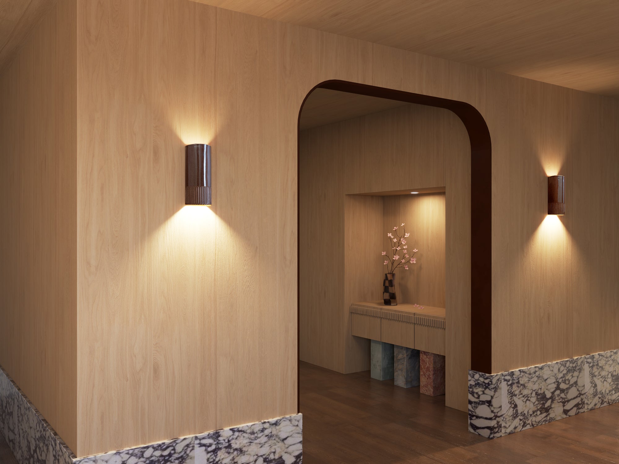 Choccy Milk | Dawn Tall | Ceramic Wall Light
