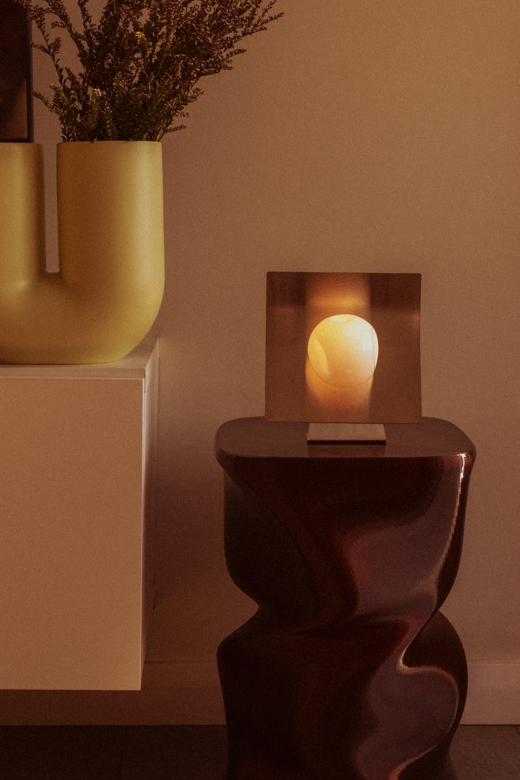 Nudge | Glass & Stainless Steel Table Lamp