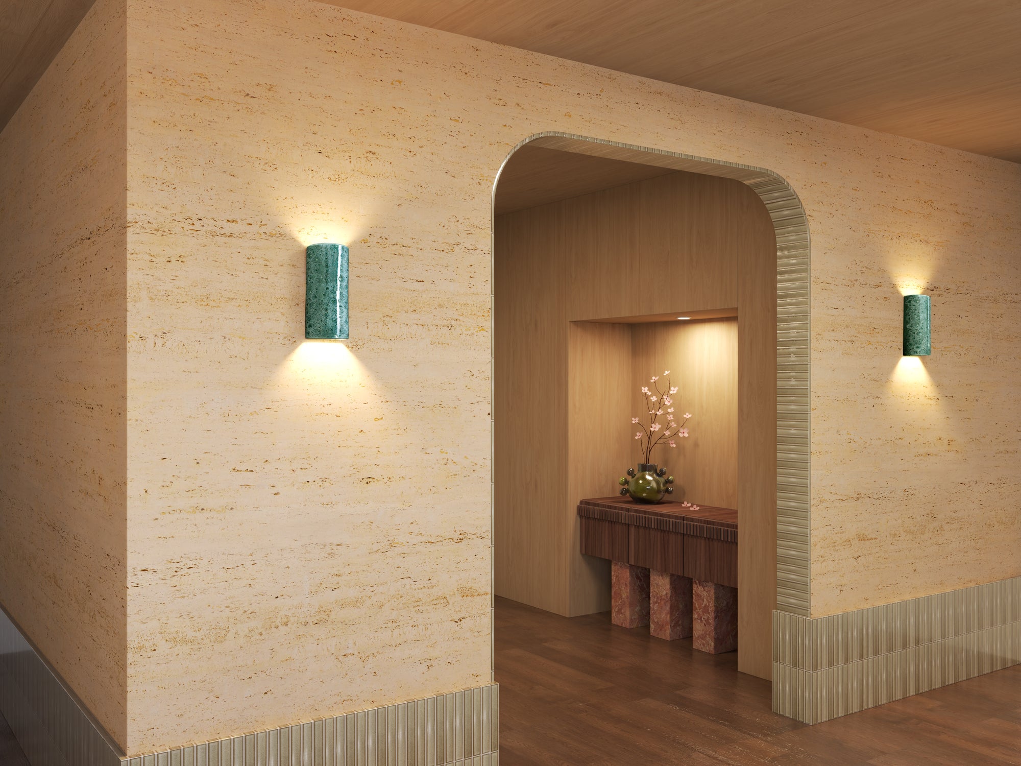 Pickled Olives | Dawn Tall | Ceramic Wall Light