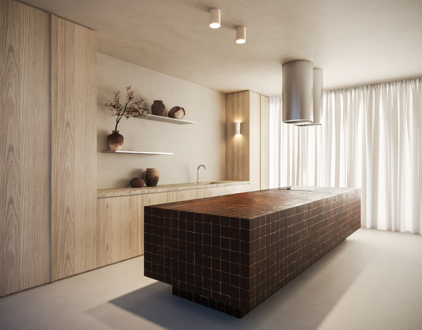 Wobbly Dawn Surface Mount | Ceramic Ceiling Light