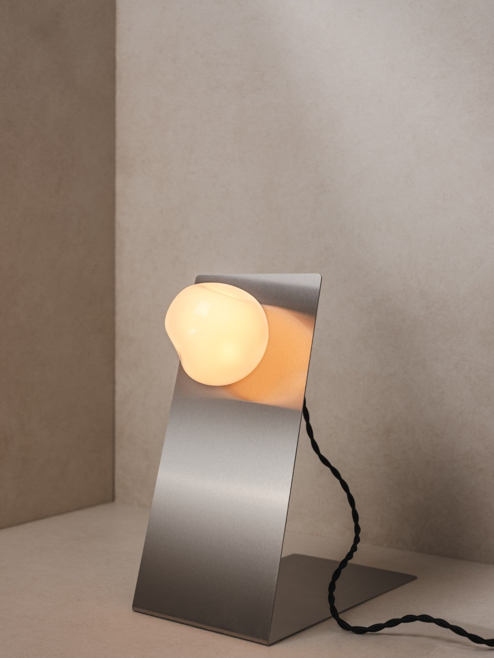 Lean | Glass & Stainless Steel Table Lamp