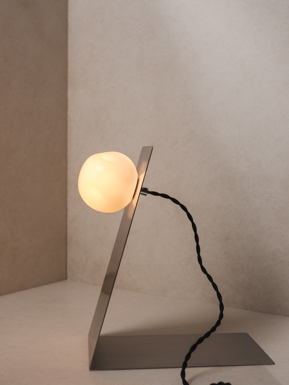 Lean | Glass & Stainless Steel Table Lamp