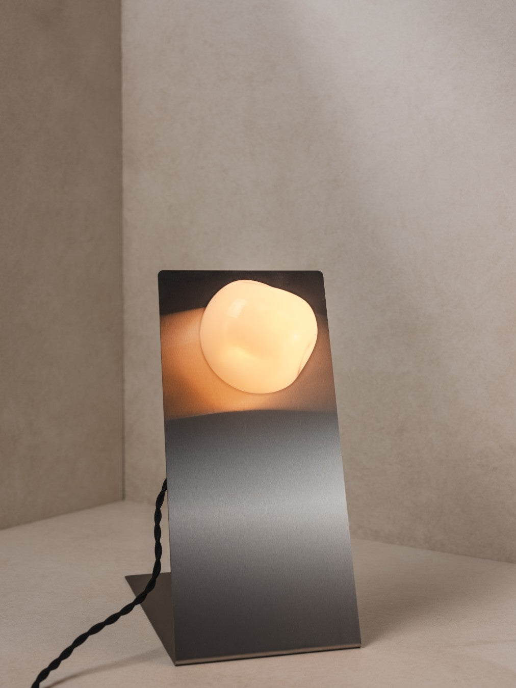 Lean | Glass & Stainless Steel Table Lamp