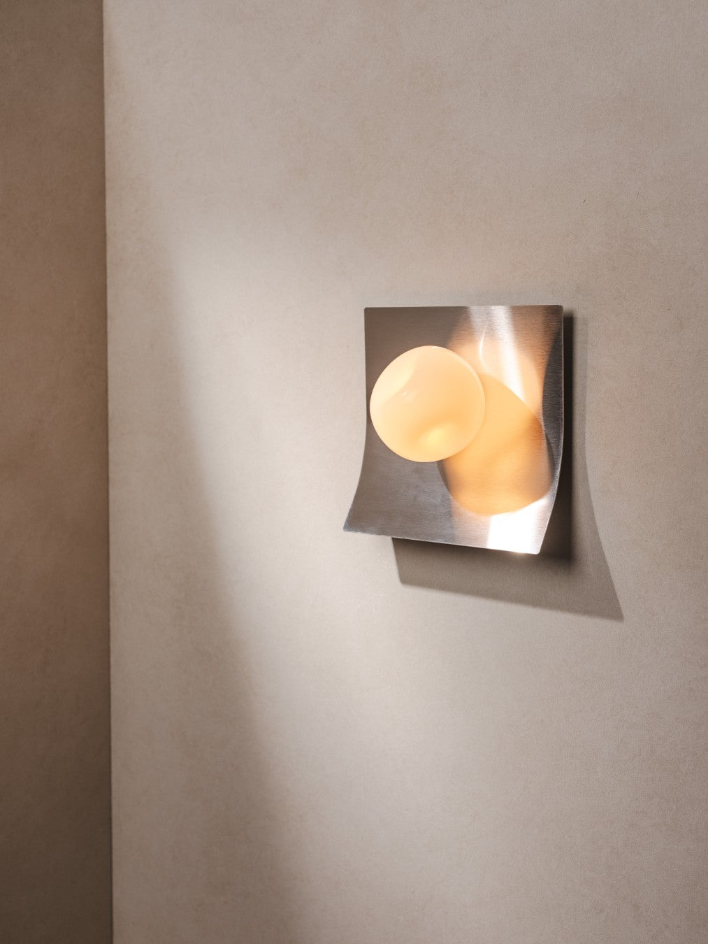 Nudge | Glass & Stainless Steel Wall Light