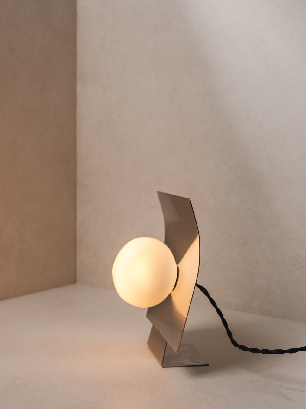 Nudge | Glass & Stainless Steel Table Lamp