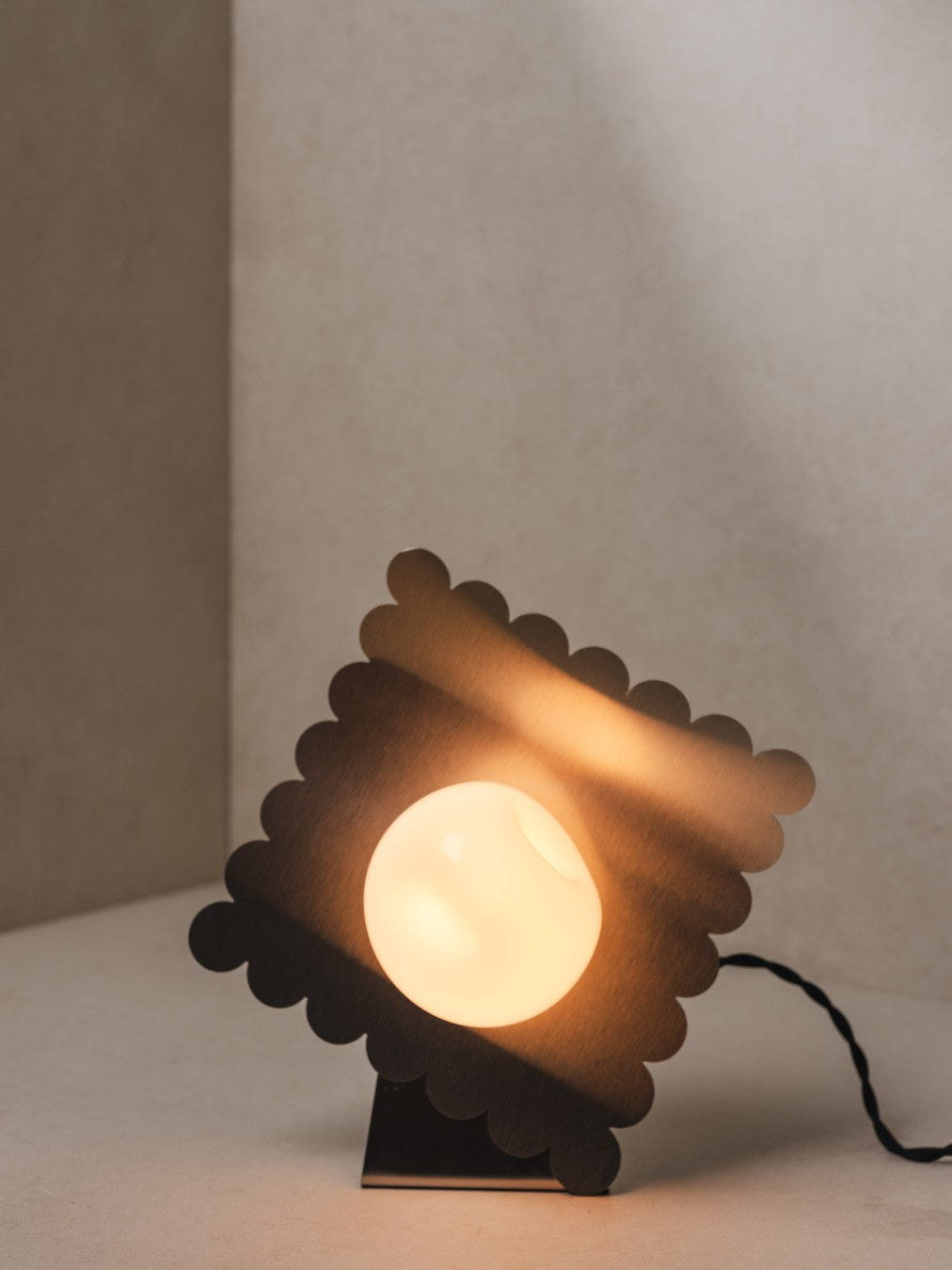 Wave | Glass & Stainless Steel Table Lamp
