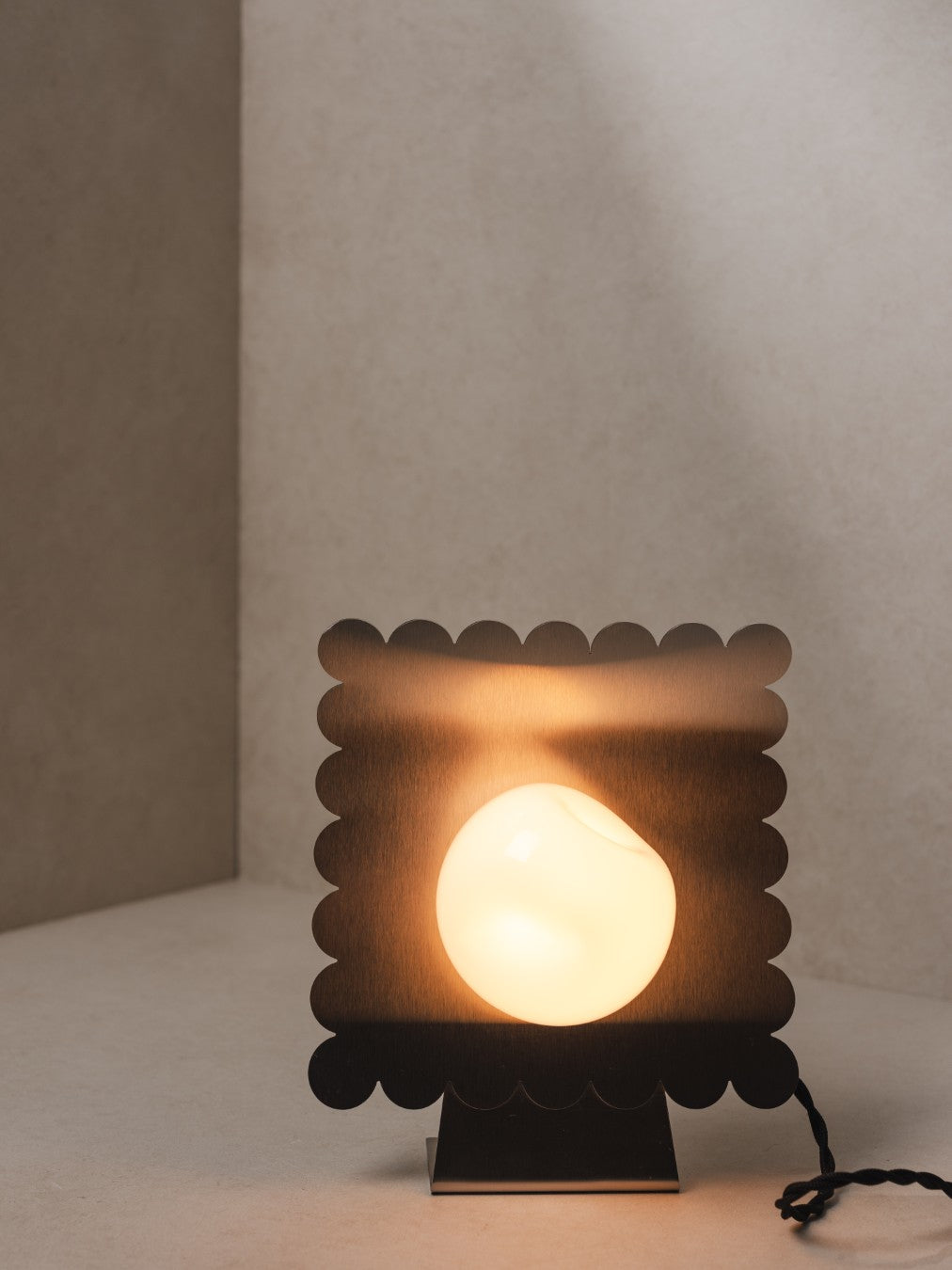 Wave | Glass & Stainless Steel Table Lamp
