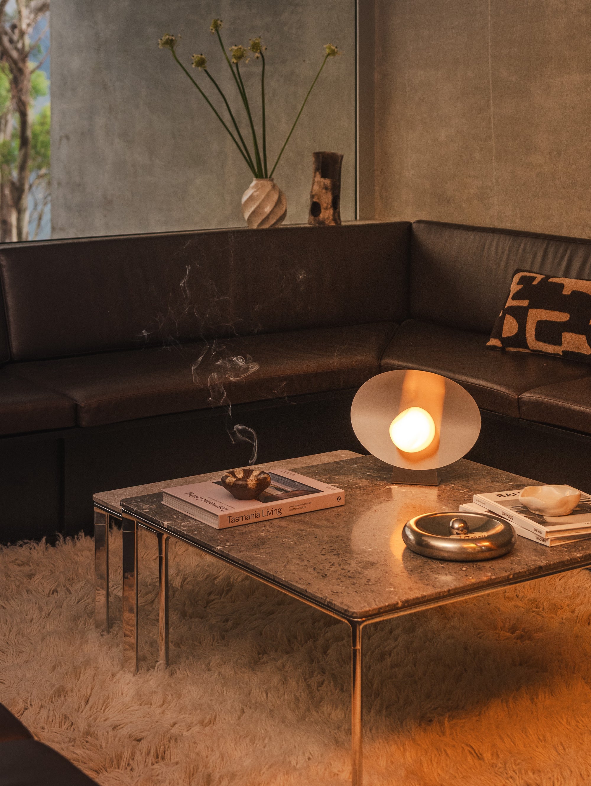 Wink | Glass & Stainless Steel Table Lamp