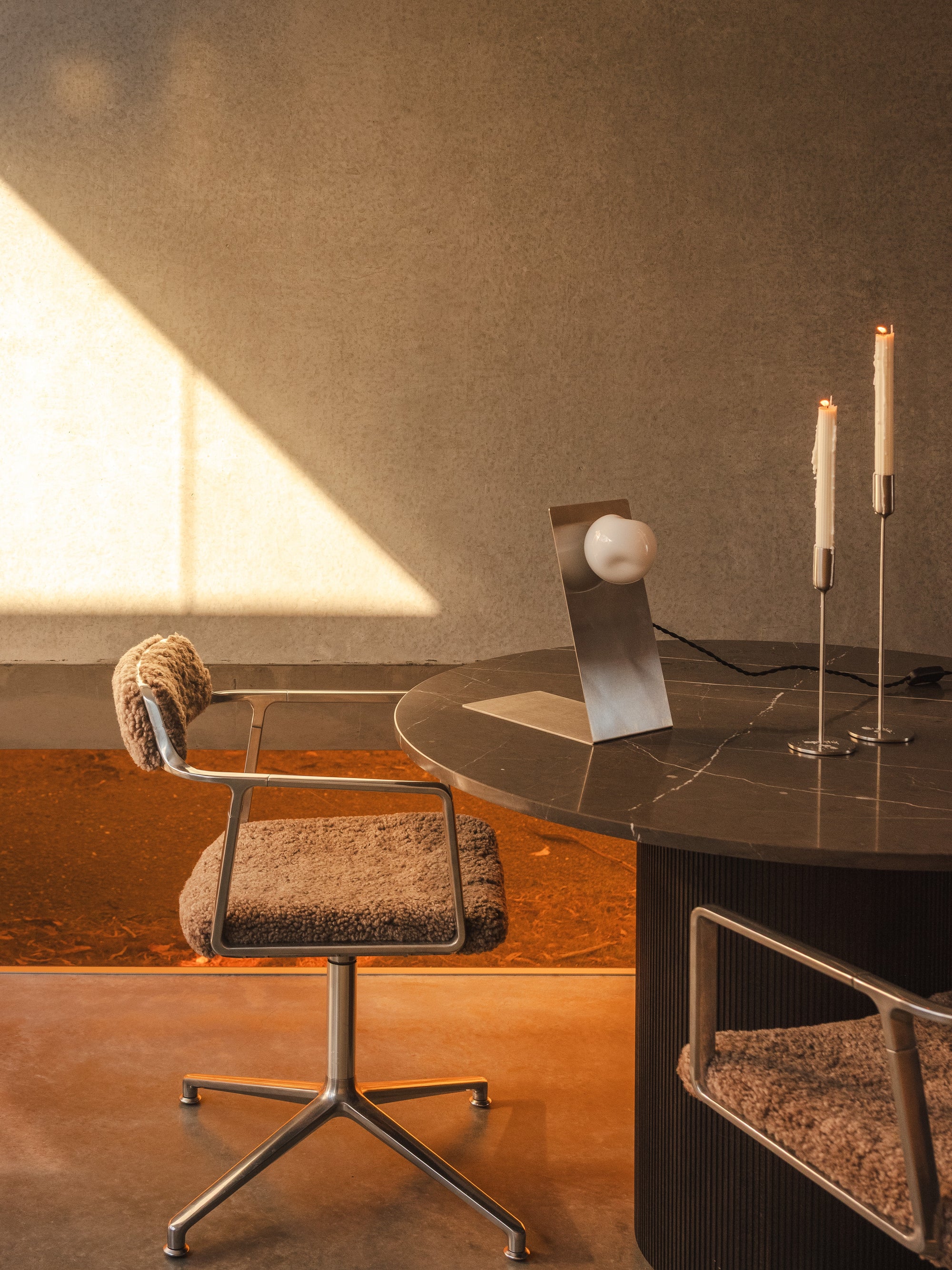 Lean | Glass & Stainless Steel Table Lamp
