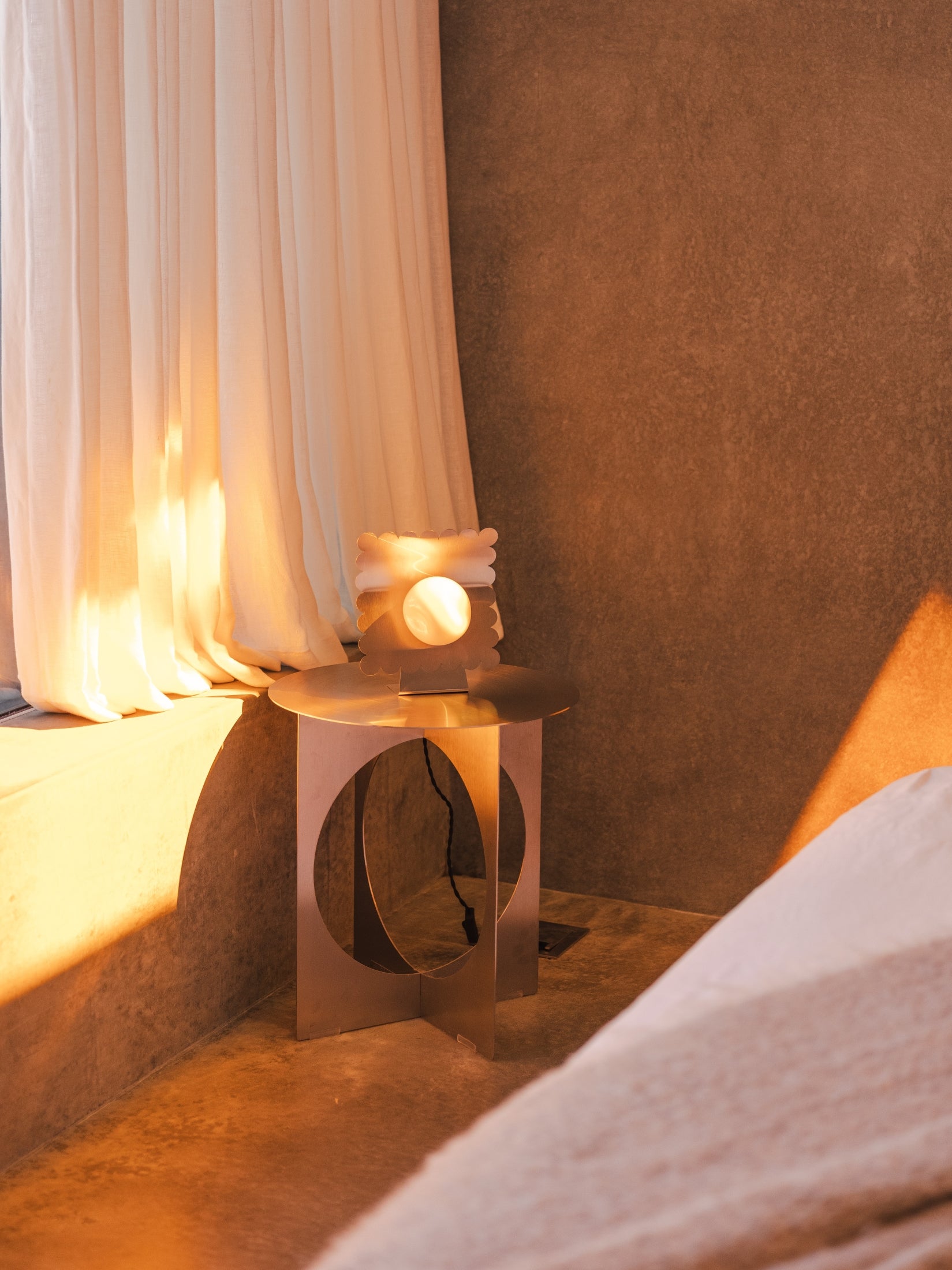 Wave | Glass & Stainless Steel Table Lamp